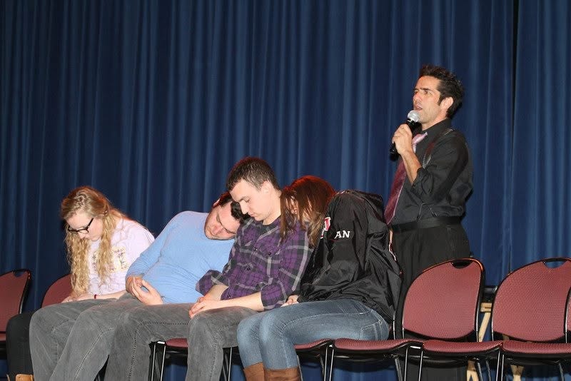 Comedy hypnosis stage show with audience